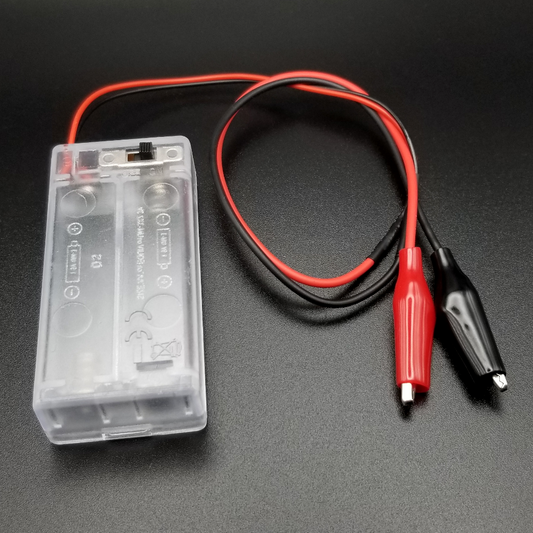 3V 2x AA battery holder with alligator clips